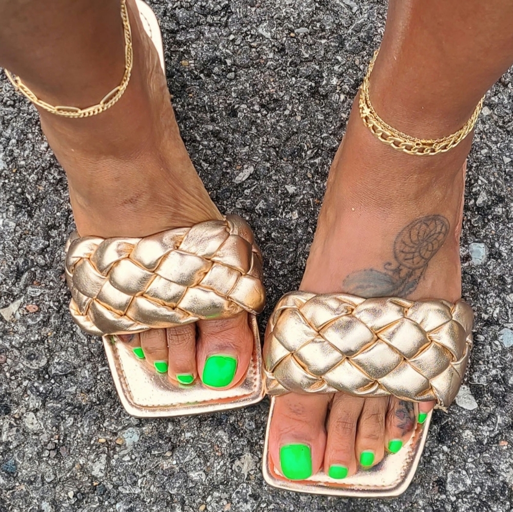 Rose Gold Braided Sandals